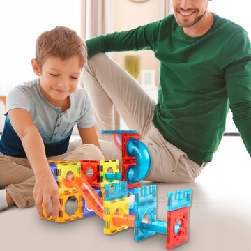 KLOCKI MAGNETYCZNE KONSTRUKCYJNE ŚWIECĄCY TOR PANELE PREZENT DLA DZIECI