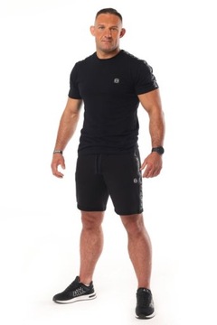 ХЛОПКОВЫЕ ШОРТЫ В ОКТАГОННУЮ ПОЛОСКУ ЧЕРНЫЕ/БЕЛЫЕ L