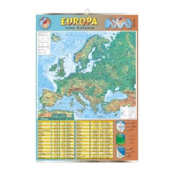 Азія карта фізична Дошка 70x100 см VISUAL