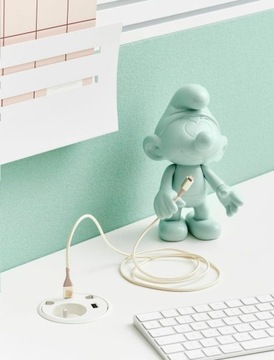 Розетка встраиваемая в столешницу fi80 с USB+USB C, черная