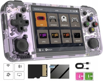 RG35XX H przenośna, przenośna konsola do gier typu open source 64 GB IPS w kolorze fioletowym