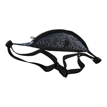 SASZETKA NERKA MAŁA DZIECIECA PIENIĄDZE PASEK GRAFIT Z LITERKAMI