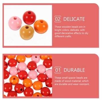 ЦВЕТНЫЕ ДЕРЕВЯННЫЕ БУСИНЫ 16ММ ИЗДЕЛИЕ ДЕТСКИЕ БИСЕРЫ 200 ШТ.