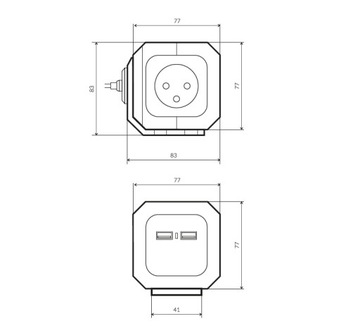 УДЛИНИТЕЛЬ CUBE 4 РАЗЪЕМА + 2x USB