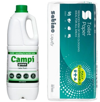 ZESTAW PŁYN DO TOALET CAMPI GREEN 2L + papier 8szt
