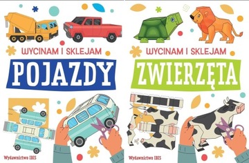 WYCINAM I SKLEJAM Pojazdy + Zwierzęta Zestaw 2 książeczek