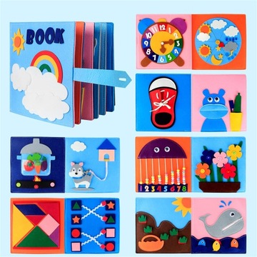 SENSORYCZNA PERSONALIZOWANA MONTESSORI FILC BOOK