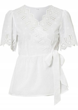 46 Bonprix WW БЕЛЫЙ ТОП С ВЫШИВКОЙ