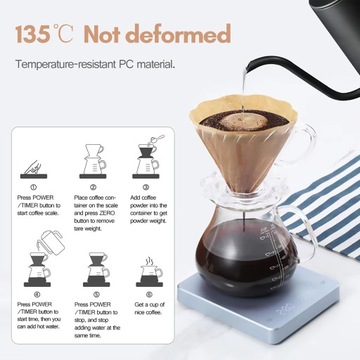 Cyfrowa skala kawy z Timer LED Screen Espresso Scale Wbudowana XQ