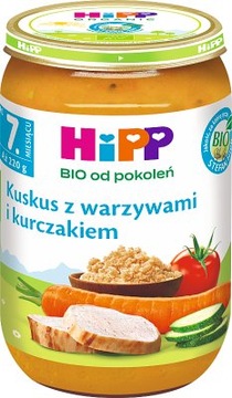 HiPP Kuskus z warzywami, i kurczakiem BIO, 220g