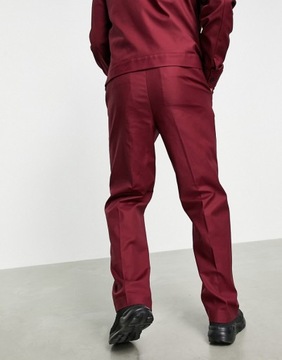 Męskie bordowe eleganckie spodnie W30 L30