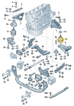 ПОДУШКА ДВИГАТЕЛЯ AUDI VW 8D0199379AQ ОРИГИНАЛ