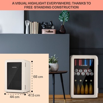 Lodówka na napoje PopLife 70, 70 l, 0-10°C, retro