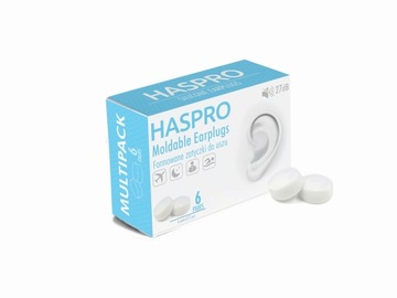 БЕШИ 27дБ МНОГОРАЗОВЫЕ БЕЛЫЕ БЕРУШИ HASPRO 6 пар