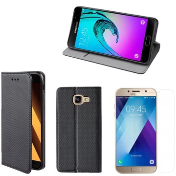 ZESTAW ETUI DO SAMSUNG A5 2017 A520 CASE OCHRONNY Z Klapką+ SZKŁO HARTOWANE