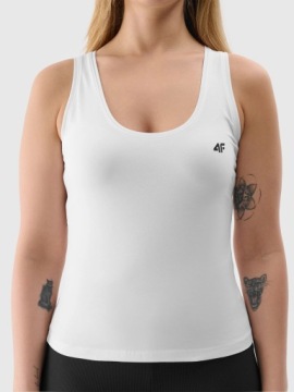 4F TOP DAMSKI KOSZULKA BEZ RĘKAWÓW TSLEF041 BIAŁA XL