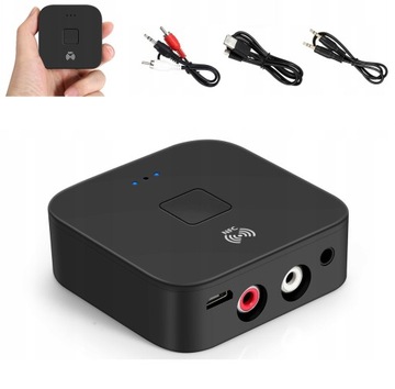 Adapter stereo Bluetooth 50 NFC z wyjsciem cinch i jack 35 mm APTX