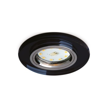 Okrągłe oczko wpuszczane szklane czarne GU10 niruchome stałe