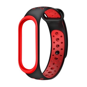 PASEK OPASKA PERFOROWANA DO MI BAND 3/4 | BLACK RED