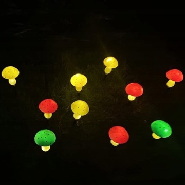 6 САДОВЫХ ЛАМП СОЛНЕЧНЫХ, РАЗНОЦВЕТНЫЕ, ДЕКОРАТИВНЫЕ ГРИБЫ