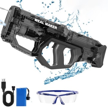 PISTOLET NA WODĘ ELEKTRYCZNY MIOTACZ DLA DOROSŁYCH ŁADOWANIE USB ZASIĘG