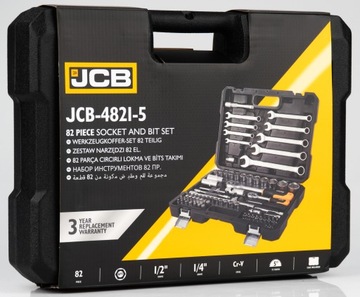 НАБОР ИНСТРУМЕНТОВ БИТЫ С ТРЕПОЧКАМИ КЛЮЧИ 82 ЭЛЕМЕНТА. JCB 1/4