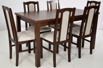 Модный комплект СТОЛ 80х140/180 плюс 6 коричневых стульев
