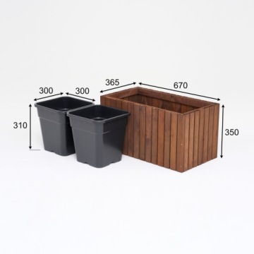 Большой прямоугольный горшок для сада пластиковая вставка 2x18l терраса балкон сад