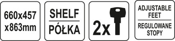 СЕРВИСНЫЙ ШКАФ YATO 2 ДВЕРИ 66 x 45,7 x 86,3 см