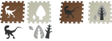 Большой пенопластовый коврик размера XXL Манеж-пазл 3 в 1 Динозавры