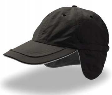 CZAPKA ZIMOWA Z DASZKIEM NAUSZNIKAMI WODOODPORNA OCIEPLANA REGULOWANA POLAR