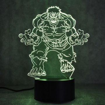 HULK 3D LED лампа USB/БАТАРЕЯ + ПУЛЬТ ДУ