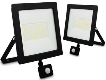 Lampa Halogen Reflektor Biały Neutralny 100W IP65 Czujnik Ruchu Zmierzchu