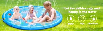 Basen dla dzieci Brodzik Mata Zraszająca Wodna z Fontanną dla Dzieci 170cm