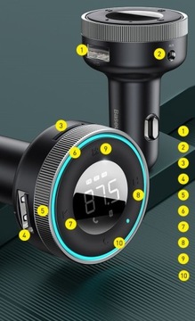 ЗАРЯДНОЕ УСТРОЙСТВО BASEUS FM-ПЕРЕДАТЧИК BLUETOOTH 5.0 QC3