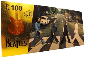 Уникальная позолоченная коллекционная банкнота THE BEATLES в ПОДАРОК