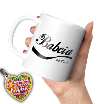 KUBEK Z NADRUKIEM BABCIA OD 2024 ROKU PREZENT DLA PRZYSZŁEJ BABCI ZESTAW