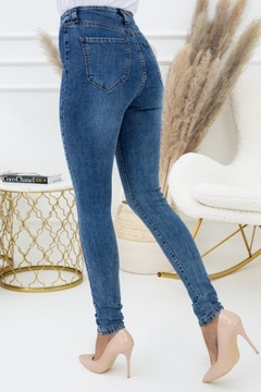 spodnie jeans jeansowe wysoki stan rozm. M