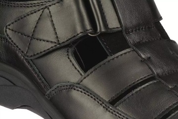 Skórzane sandały męskie American Club MCY-108/24 czarne