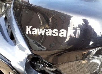 Эмблема-логотип Kawasaki СЕРЕБРЯНАЯ надпись 2x 20см + подарок