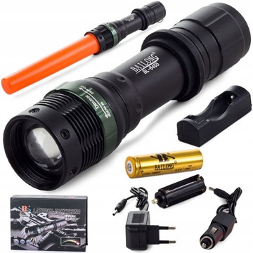 LATARKA TAKTYCZNA BAILONG ZOOM DIODA LED CREE XM-L T6 WOJSKOWA MOCNA