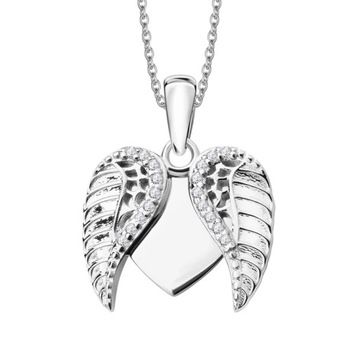 Zawieszka srebrna serce ze skrzydłami (Verona - ZW49659)
