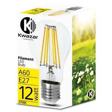 Żarówka LED E27 Filament 12W Edison Ozdobna Ciepła