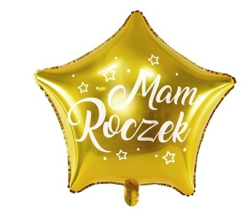 Balon foliowy PartyDeco Mam Roczek 48 cm złoty