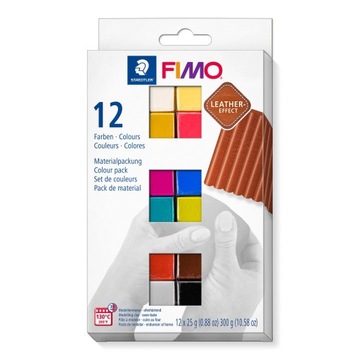Zestaw masy termoutwardzalnej Fimo Natural LEATHER 12 kol