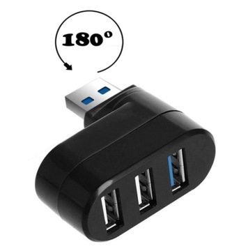 Rozdzielacz HUB 1XUSB 3.0 / 2X USB 2.0 obrotowy