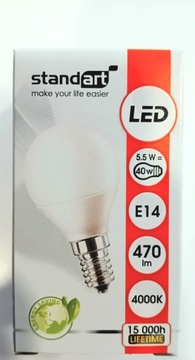 ŻARÓWKA LED 5,5W E14 4000K 470lm
