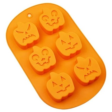 Forma Silikonowa Do Ciastek 6x Dynia Halloween Dekoracje Czekoladki MF-460
