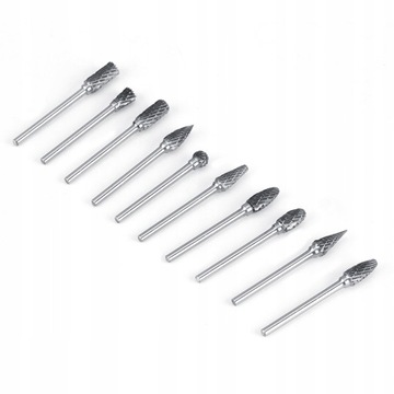 10 SZTUK STALOWE PILNIKI OBROTOWE Z WĘGLIKA WOLF 1000-3700R / MIN 3 MM