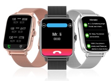 ZEGAREK SMARTWATCH CIŚNIENIOMIERZ PULSOKSYMETR ROZMOWY POL MENU 2 PASKI